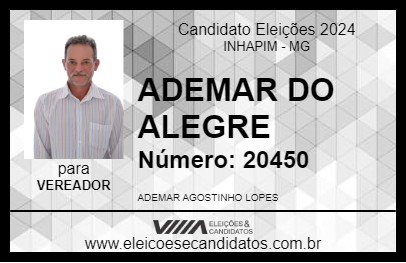 Candidato ADEMAR DO ALEGRE 2024 - INHAPIM - Eleições