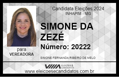 Candidato SIMONE DA ZEZÉ 2024 - INHAPIM - Eleições