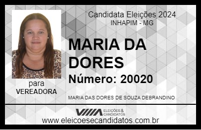 Candidato MARIA DA DORES 2024 - INHAPIM - Eleições