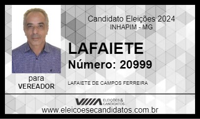 Candidato LAFAIETE 2024 - INHAPIM - Eleições