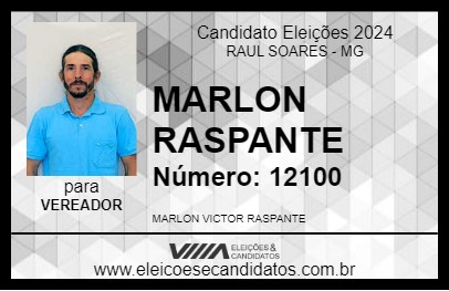 Candidato MARLON RASPANTE 2024 - RAUL SOARES - Eleições