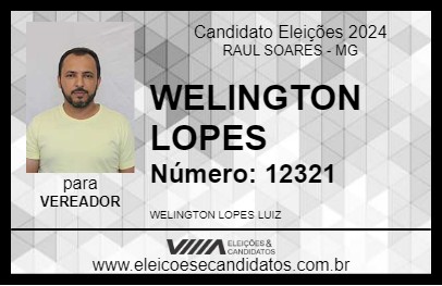 Candidato WELINGTON LOPES 2024 - RAUL SOARES - Eleições