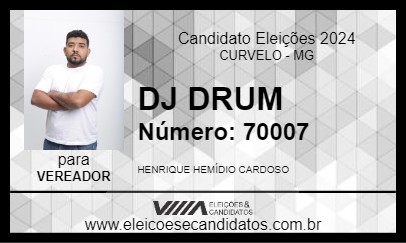 Candidato DJ DRUM 2024 - CURVELO - Eleições