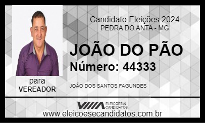 Candidato JOÃO DO PÃO 2024 - PEDRA DO ANTA - Eleições