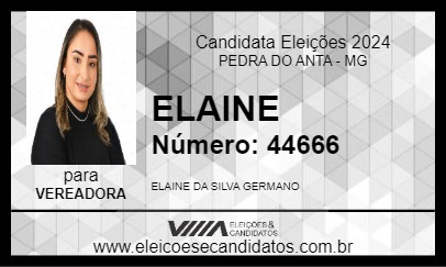 Candidato ELAINE 2024 - PEDRA DO ANTA - Eleições