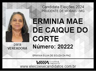 Candidato ERMINIA MAE DE CAIQUE DO CORTE 2024 - PRUDENTE DE MORAIS - Eleições