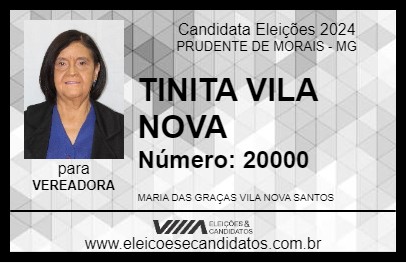 Candidato TINITA VILA NOVA 2024 - PRUDENTE DE MORAIS - Eleições