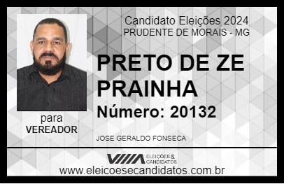 Candidato PRETO DE ZE PRAINHA 2024 - PRUDENTE DE MORAIS - Eleições