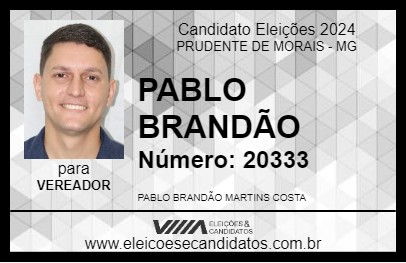 Candidato PABLO BRANDÃO 2024 - PRUDENTE DE MORAIS - Eleições