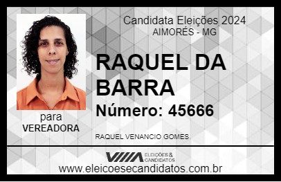 Candidato RAQUEL DA BARRA 2024 - AIMORÉS - Eleições