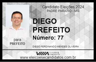 Candidato DIEGO 2024 - PADRE PARAÍSO - Eleições