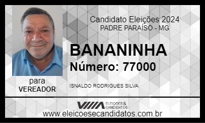 Candidato BANANINHA 2024 - PADRE PARAÍSO - Eleições