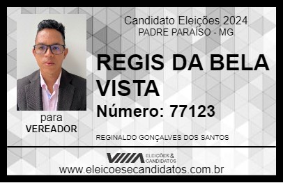 Candidato REGIS DA BELA VISTA 2024 - PADRE PARAÍSO - Eleições