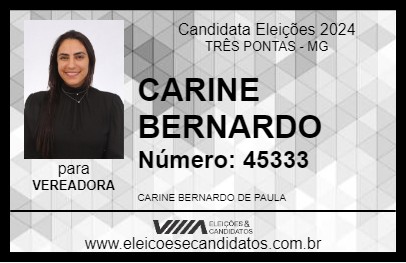 Candidato CARINE BERNARDO 2024 - TRÊS PONTAS - Eleições