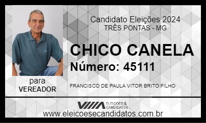 Candidato CHICO CANELA 2024 - TRÊS PONTAS - Eleições