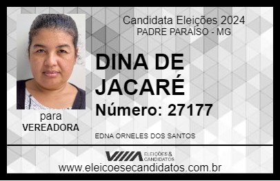 Candidato DINA DE JACARÉ 2024 - PADRE PARAÍSO - Eleições