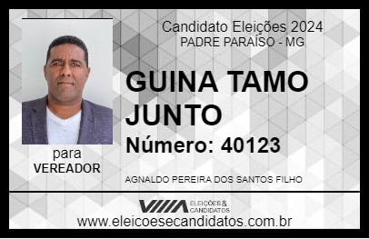 Candidato GUINA TAMO JUNTO 2024 - PADRE PARAÍSO - Eleições