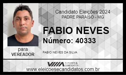 Candidato FABIO NEVES 2024 - PADRE PARAÍSO - Eleições