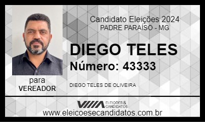 Candidato DIEGO TELES 2024 - PADRE PARAÍSO - Eleições