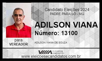 Candidato ADILSON VIANA 2024 - PADRE PARAÍSO - Eleições