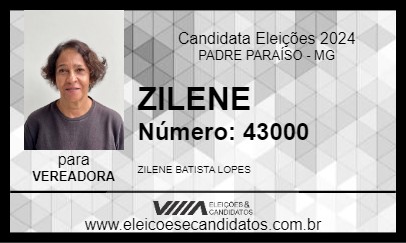 Candidato ZILENE 2024 - PADRE PARAÍSO - Eleições