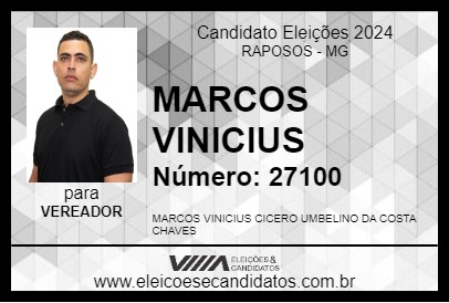 Candidato MARCOS VINICIUS 2024 - RAPOSOS - Eleições