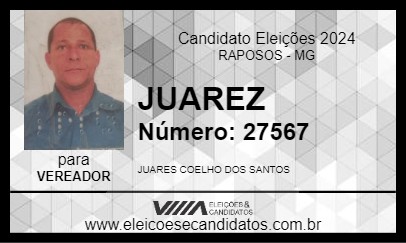 Candidato JUAREZ MOTO TAXI 2024 - RAPOSOS - Eleições