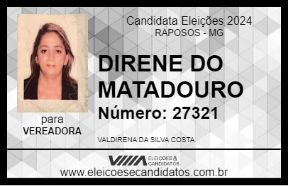 Candidato DIRENE DO MATADOURO 2024 - RAPOSOS - Eleições