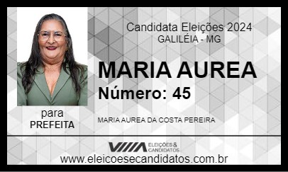 Candidato MARIA AUREA 2024 - GALILÉIA - Eleições