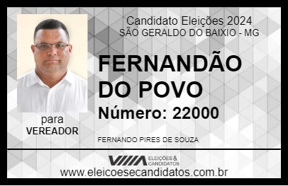 Candidato FERNANDÃO DO POVO 2024 - SÃO GERALDO DO BAIXIO - Eleições