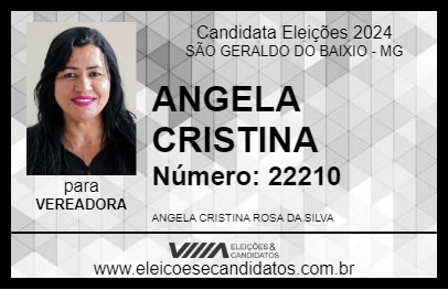 Candidato ANGELA CRISTINA 2024 - SÃO GERALDO DO BAIXIO - Eleições