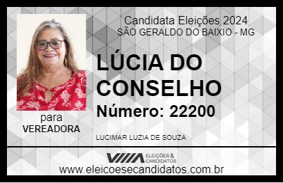 Candidato LÚCIA 2024 - SÃO GERALDO DO BAIXIO - Eleições