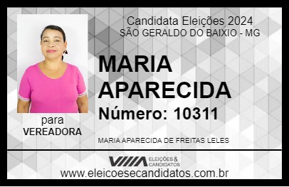 Candidato MARIA APARECIDA 2024 - SÃO GERALDO DO BAIXIO - Eleições