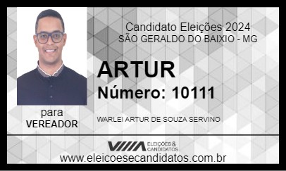 Candidato ARTUR 2024 - SÃO GERALDO DO BAIXIO - Eleições