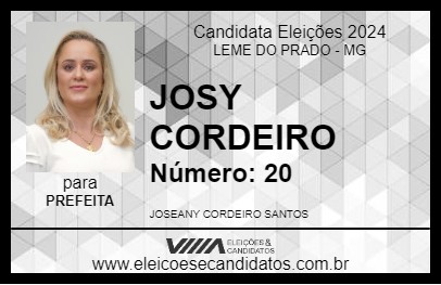 Candidato JOSY CORDEIRO 2024 - LEME DO PRADO - Eleições