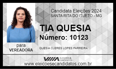 Candidato TIA QUESIA 2024 - SANTA RITA DO ITUETO - Eleições