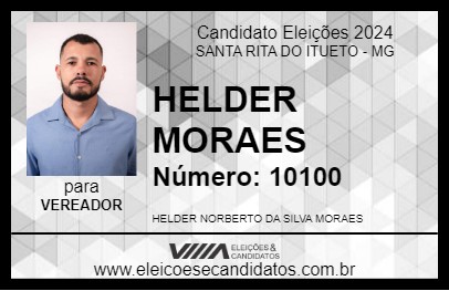 Candidato HELDER MORAES 2024 - SANTA RITA DO ITUETO - Eleições