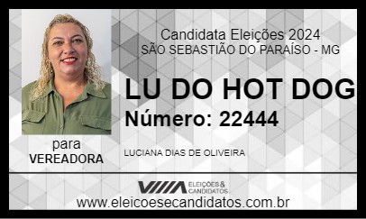 Candidato LU DO HOT DOG 2024 - SÃO SEBASTIÃO DO PARAÍSO - Eleições