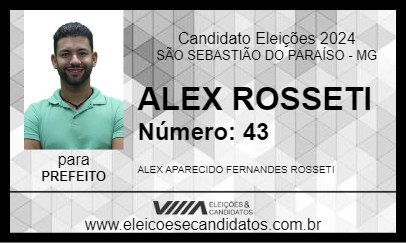 Candidato ALEX ROSSETI 2024 - SÃO SEBASTIÃO DO PARAÍSO - Eleições