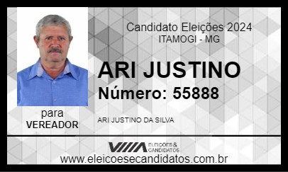 Candidato ARI JUSTINO 2024 - ITAMOGI - Eleições