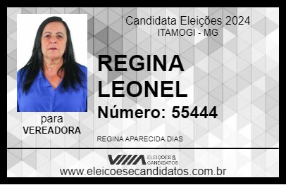 Candidato REGINA LEONEL 2024 - ITAMOGI - Eleições