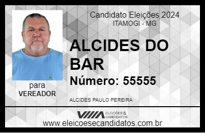 Candidato ALCIDES DO BAR 2024 - ITAMOGI - Eleições