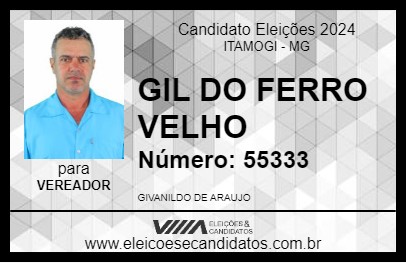 Candidato GIL DO FERRO VELHO 2024 - ITAMOGI - Eleições