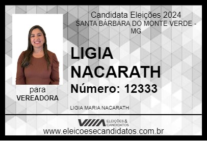 Candidato LIGIA NACARATH 2024 - SANTA BÁRBARA DO MONTE VERDE - Eleições