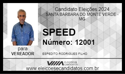 Candidato SPEED 2024 - SANTA BÁRBARA DO MONTE VERDE - Eleições