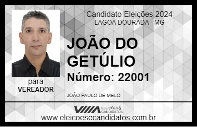 Candidato JOÃO DO GETÚLIO 2024 - LAGOA DOURADA - Eleições