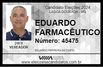 Candidato EDUARDO FARMACÊUTICO 2024 - LAGOA DOURADA - Eleições