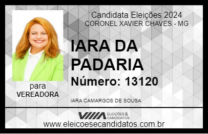 Candidato IARA DA PADARIA 2024 - CORONEL XAVIER CHAVES - Eleições