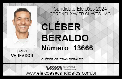 Candidato CLÉBER BERALDO 2024 - CORONEL XAVIER CHAVES - Eleições