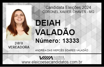 Candidato DEIAH VALADÃO 2024 - CORONEL XAVIER CHAVES - Eleições